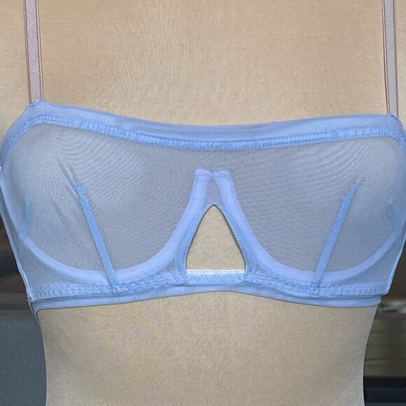 NWT We Are HAH Free People Wired Bra 30-38A 30A 32A 34A 36A 38A Periwinkle Sheer - Picture 2 of 14